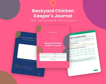 Auto-Calculating Chicken Keeper Journal | Egg Log, Feed Cost, Sales Tracker (PDF Download)