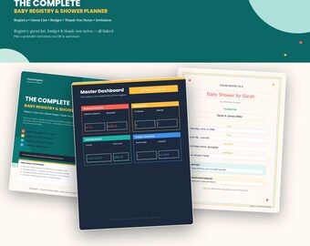 Interactive Baby Shower Planner | Auto-Calculating Registry, Budget, RSVP (PDF Download)