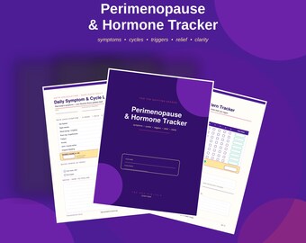 Perimenopause Symptom Tracker | Auto-Calculating Hormone, Cycle, HRT Log (Digital Download)