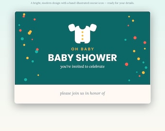 Editable Baby Shower Invitation | Fillable PDF Template (5x7)