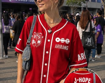 Personalized Kpop Baseball Jersey, Custom Name Number Fan Shirt, Kpop Concert Outfit, Music Tour Jersey, Kpop Fan Gift Arirang01