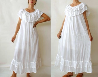 white cotton gauze dress