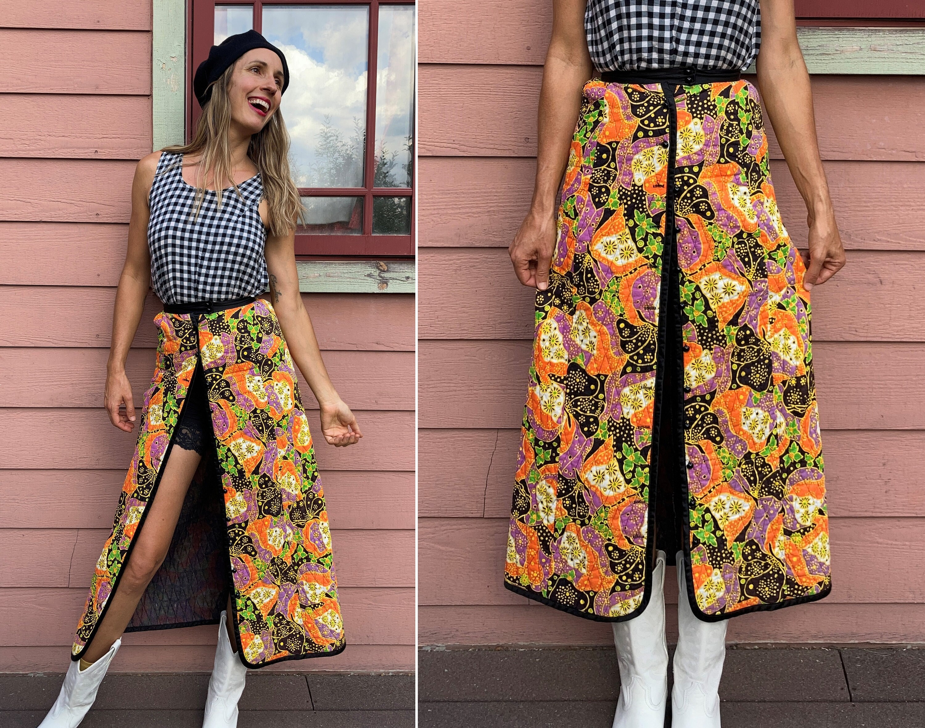 70s Quilted Skirt 