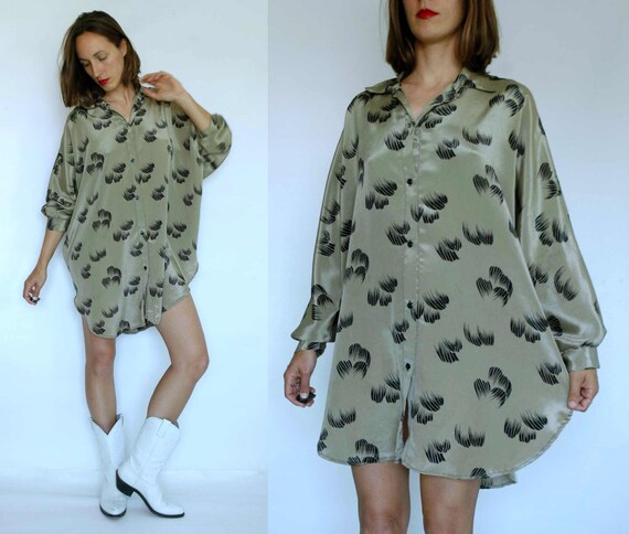 Vintage 80/'s Oversized SequinTrophy Shirt
