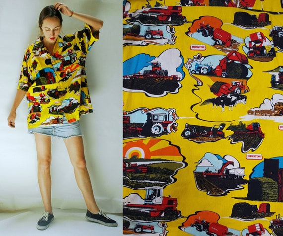 vintage 1960s Kawika of Hawaii Barkcloth Novelty P