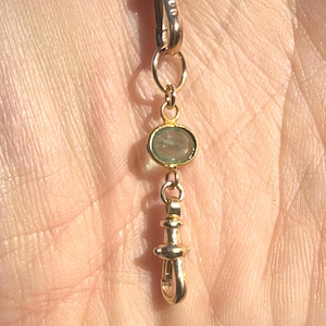 Emerald Charm Clip & Enhancer | Solid Gold | Gemstone | Connector | Extender