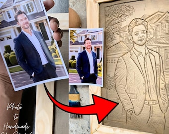 Benutzerdefiniertes Hausporträt vom Foto & Prozessvideo, handgefertigter Tonstich, personalisierte Skizzenkunst, Maklergeschenk, Gedenkgeschenk, Wanddekoration