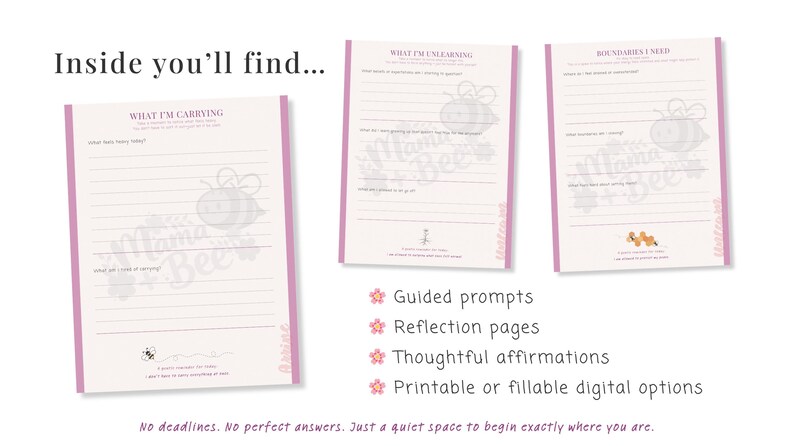 Soft Place to Land | Printable Burnout Journal | Guided Reflection Prompts, Affirmations (Digital Download) image 4