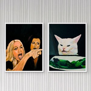 Femme Hurlant Au Meme De Chat De Salade De La Peinture Etsy Femme Hurlant Au Meme De Chat De Salade De La Peinture Etsy