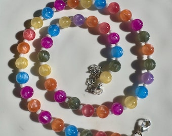 Dopamine Necklace, UV Color Changing Beaded Necklace, Colorful Handmade Jewelry