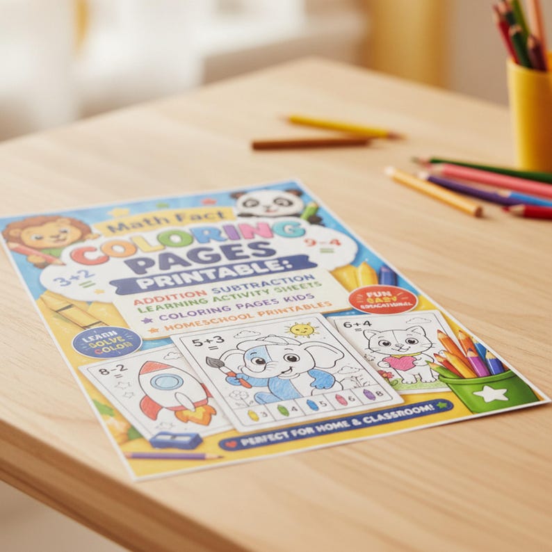 Coloring Page Math Block Addition Math Computation Coloring Pages, Arithmetic Practice Sheets, Elementary ...