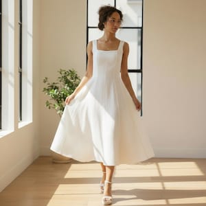 Tea Length Beach Wedding Dress