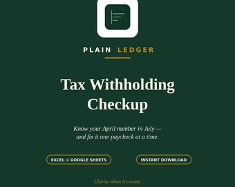 Calculadora de impuestos para 2026, hoja de cálculo de verificación W4 para Excel y Google Sheets