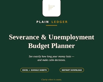 Planificador de presupuesto para la pérdida del empleo / Hoja de cálculo para indemnizaciones por despido y desempleo para Excel y Google Sheets