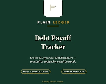Rastreador de pago de deudas / Métodos de bola de nieve y avalancha para Excel y Google Sheets