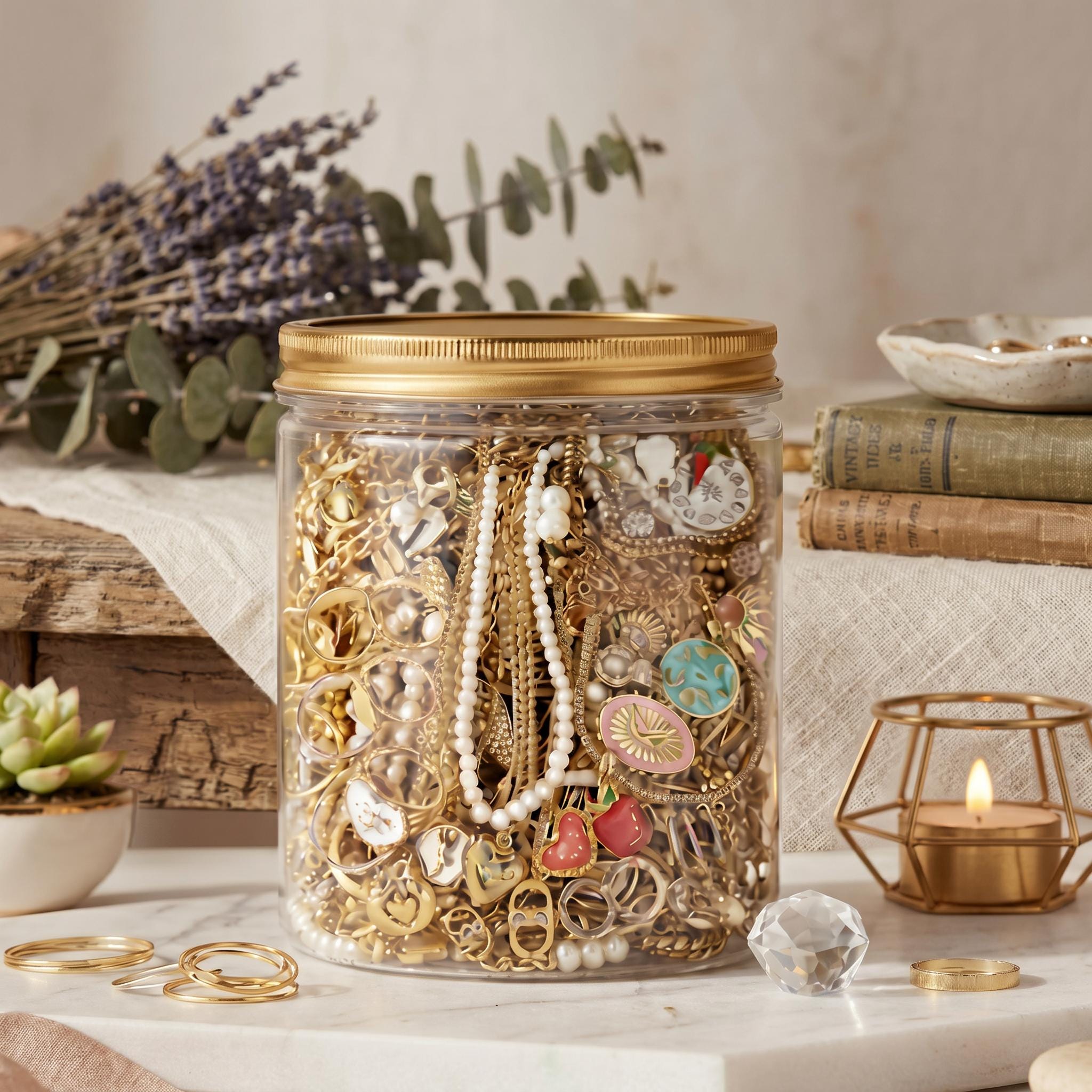 Vintage jewelry jar - Etsy 日本
