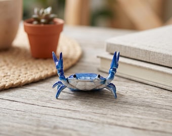 Crab Pen Holder: Whimsical Coastal Resin Desk Decor, Office Accessory