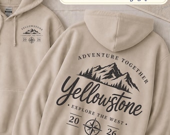 2026 Yellowstone Adventure Hoodie, Travel Ceramic Mug, Hiking Sweatshirt, Tote, Bag, Ornament, National Park Gift
