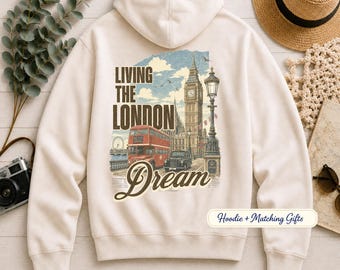 London Travel Gifts, Hoodies Sweatshirt, England Trip Gift, UK Vacation Keepsake, London Lover Gift