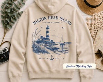 Hilton Head Island Gifts, Hoodies Sweatshirt, South Carolina Beach Gift, Lighthouse Trip Keepsake