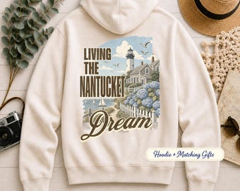 Nantucket Travel Gifts, Hoodies Sweatshirt, Massachusetts Island Gift, Coastal New England Keepsake