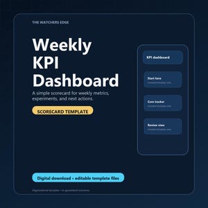KPI Dashboard Template, Weekly Scorecard, Business Metrics Tracker, Notion Analytics Review