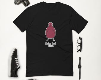 WerdBerds "Rubinrot Berd" T-Shirt | Weiches grafisches T-Shirt | Unisex Baumwoll Shirt | Farbenfrohe Alltagskleidung