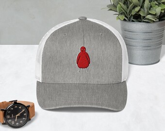 WerdBerds Ruby Red Berd Retro Trucker Hut | Bestickte Mesh Back Cap | Klassische Trucker Cap | Outdoor Lifestyle Kopfbedeckung