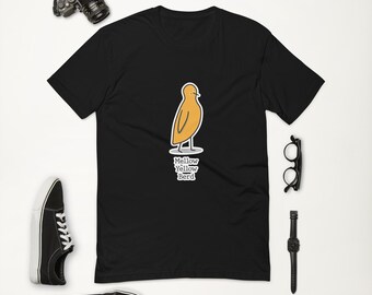 WerdBerds "Mellow Yellow Berd" T-Shirt | Weiches grafisches T-Shirt | Unisex Baumwoll Shirt | Farbenfrohe Alltagskleidung