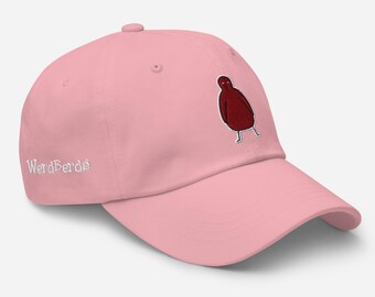 WerdBerds Rubinroter Berber Dad Hut | Besticktes One Love Cap | Chino Baumwoll Twill Kopfbedeckung