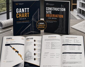 Project Planning Essentials Bundle, Printable Gantt Chart Planner and Site Observation Report&more PDF