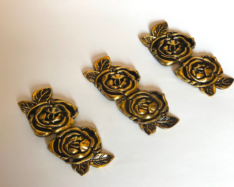 penannular fibula Cloak Clasp set Gold Rose SET of three