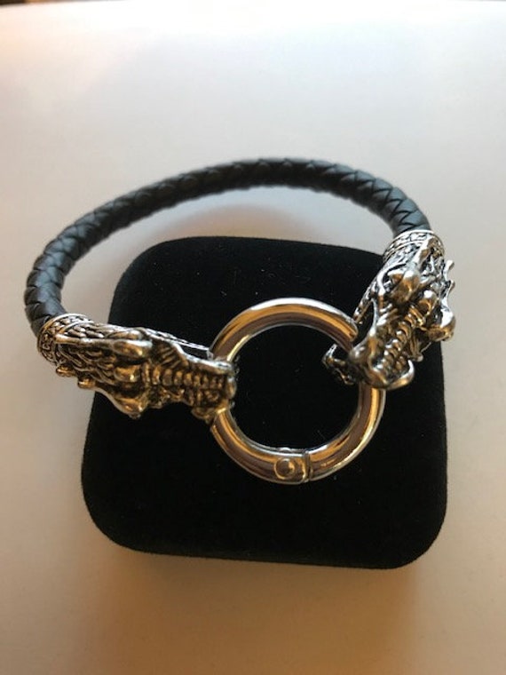 Leather dragon bracelet deals