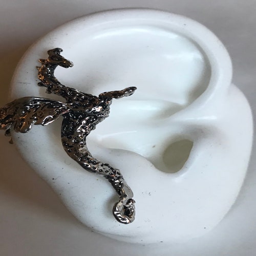 Dragon Ear Wrap. Ear Cuff Silver or Black or Gold Etsy