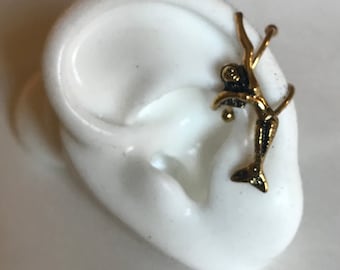 Mermaid ear cuff gold plate