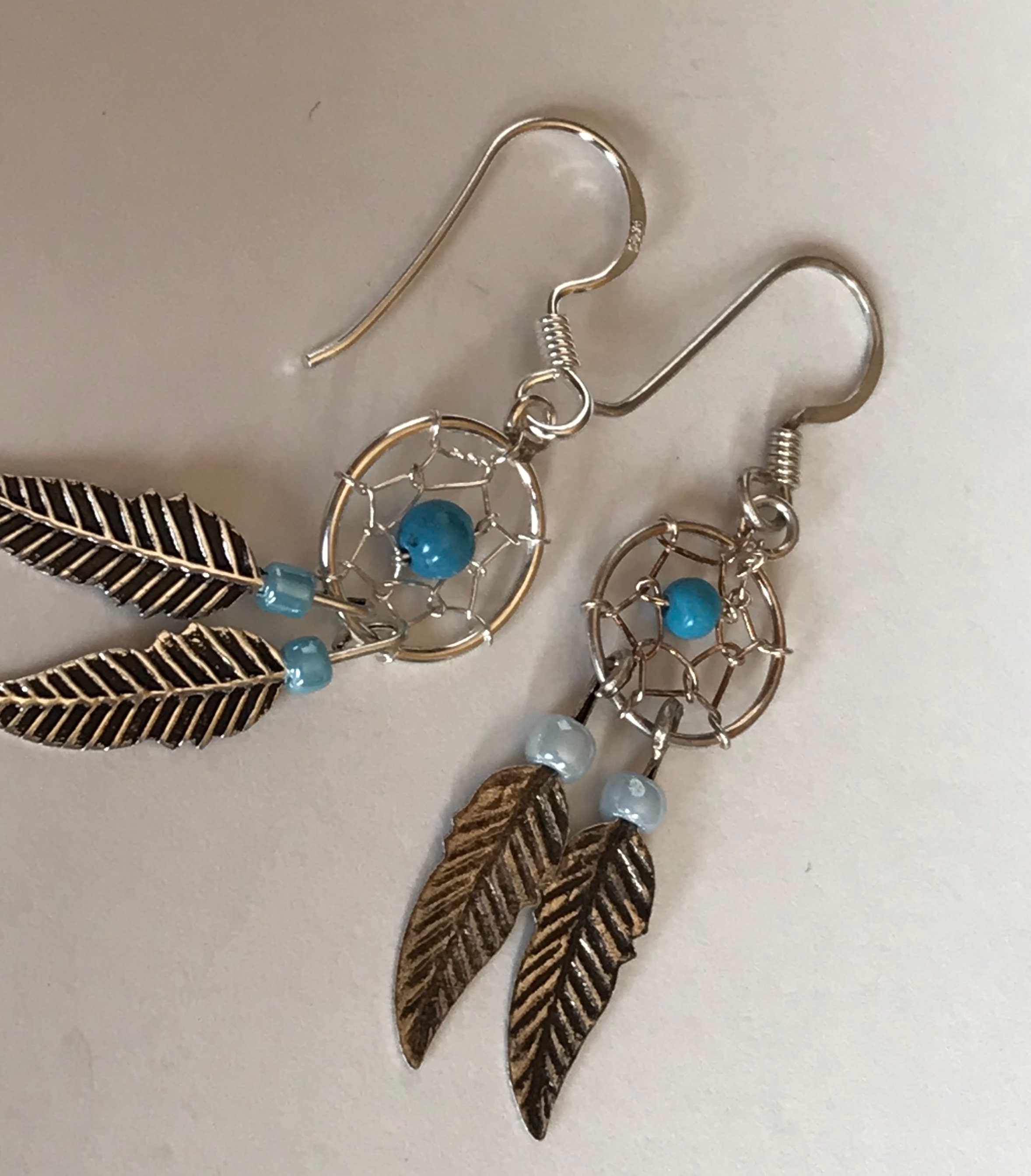 Earrings Dreamcatcher Silver Handmade Sterling 925 Indian Native American  Protection Jewelry Bohemian