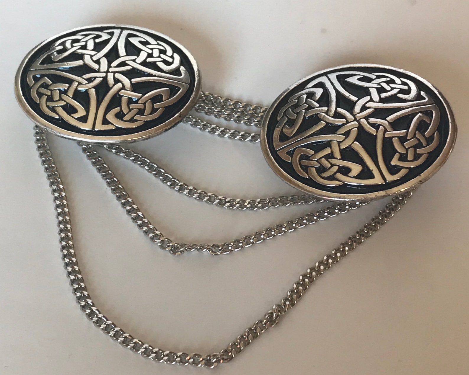 Celtic Cloak Clasp Silver Endless Chain Fibula Penannular Etsy Canada