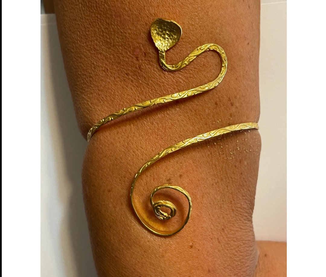 Gold Snake Arm Bracelet Etsy