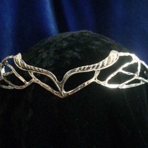 Galadriel tiara, Elrond crown, head piece, circlet, diadem, chain mail silver or gold