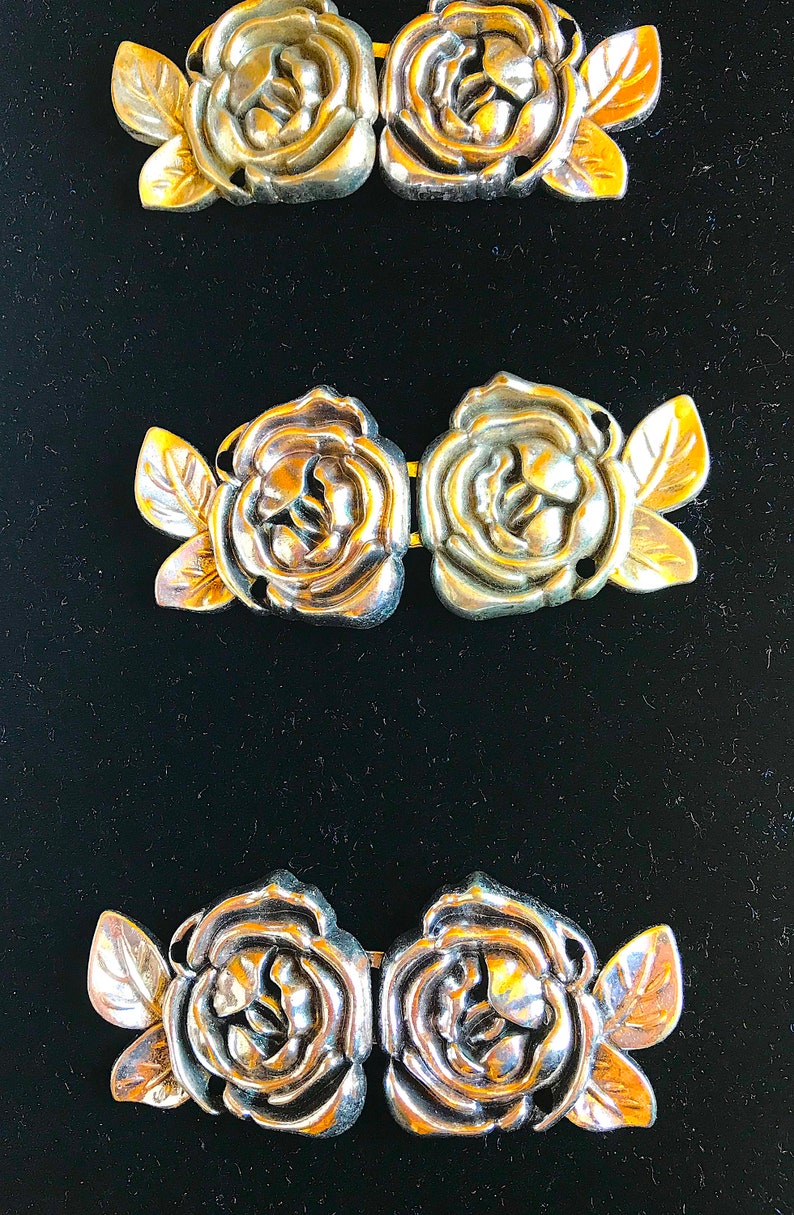 penannular fibula Cloak Clasp set Gold Rose SET of three