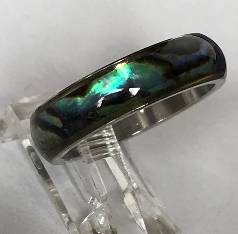 Paua shell ring band sizes 8 thru 11