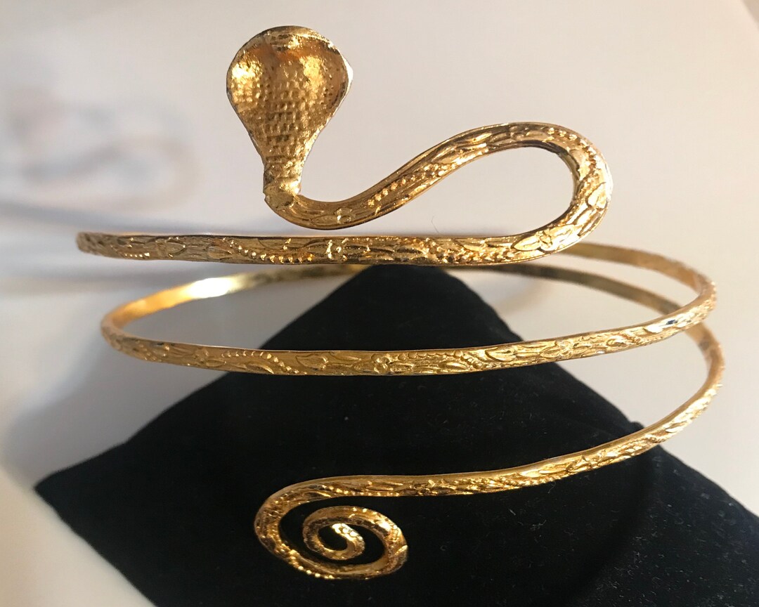 Snake Arm Band Bracelet Gold Adjustable Etsy