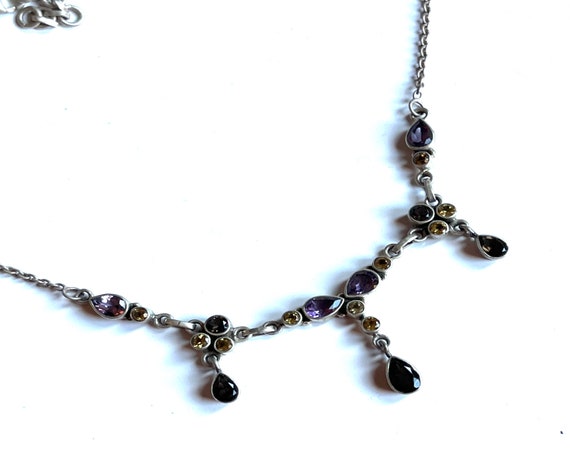 Amethyst citrine topaz necklace sterling silver - image 1