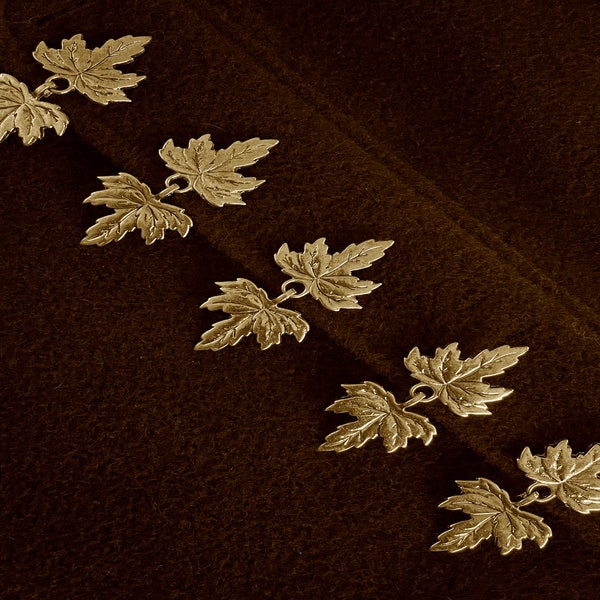Leaf Cloak clasp set of 5 in silver or gold