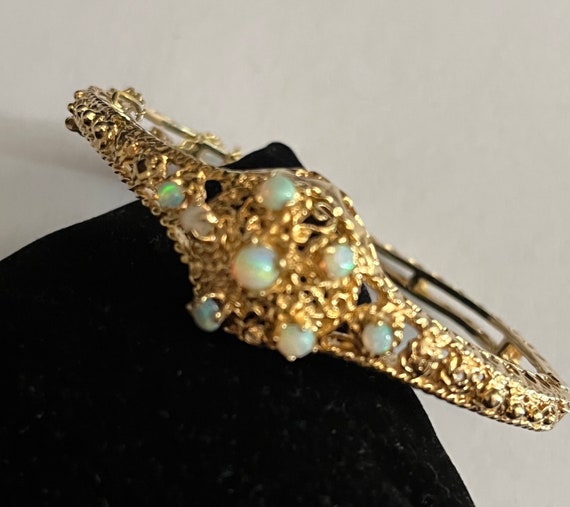 Opal and 14 Karat gold bracelet - image 8
