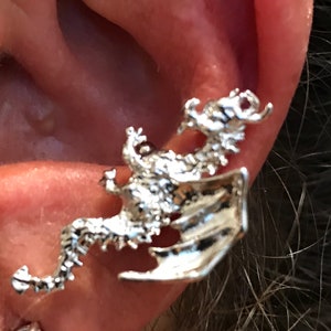 Dragon earcuff silver plate image 3