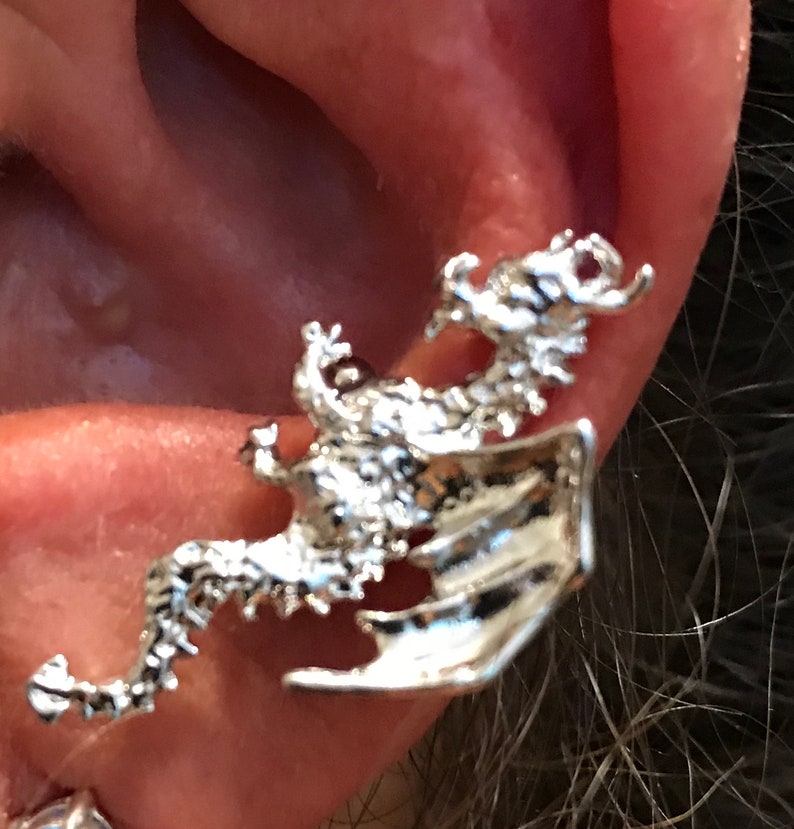 Dragon earcuff silver plate image 3