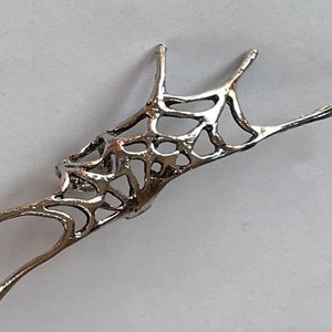 Spider web ear cuff, Ear wrap silver plated