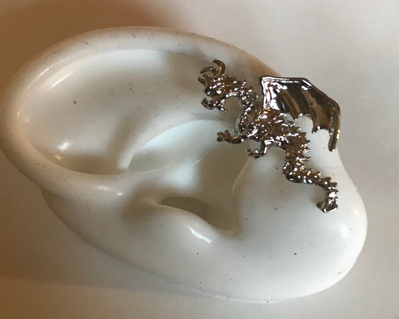 Dragon earcuff silver plate image 5