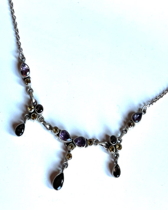 Amethyst citrine topaz necklace sterling silver - image 2